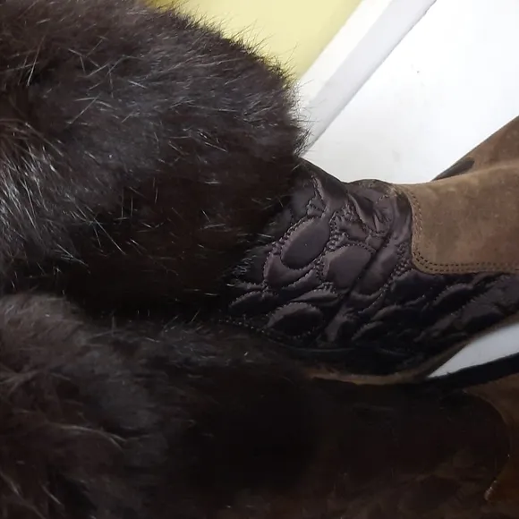 Coach brown suede and fur boots sz 10 M Style Talen
