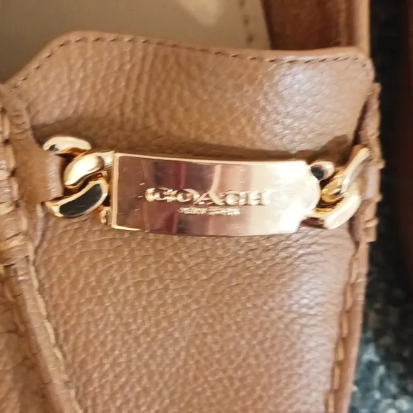 Coach chestnut brown leather loafers size 8 women's shoes