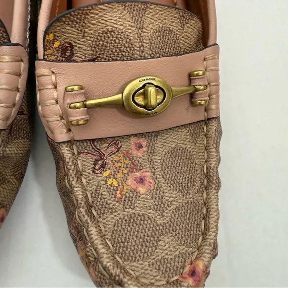 Coach Crosby Loafer Floral Bow Print Size 7