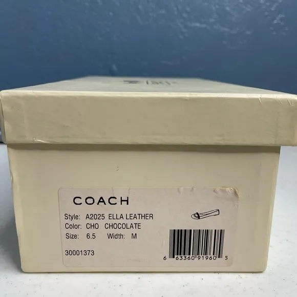 Coach Ella signature soft calf leather brown loafer, size 6.5 B with box