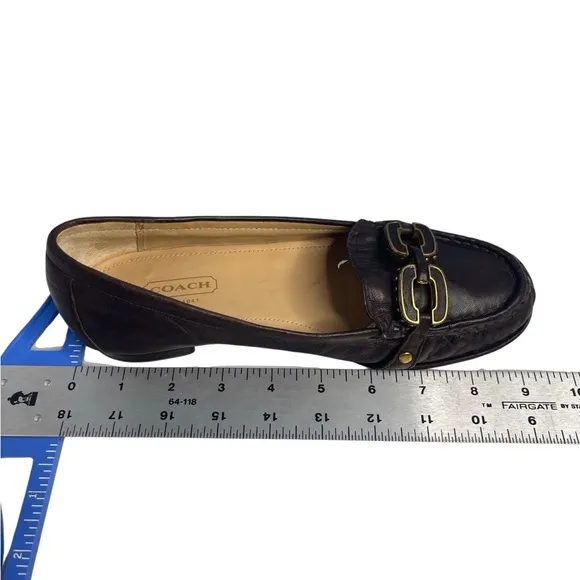 Coach Ella signature soft calf leather brown loafer, size 6.5 B with box