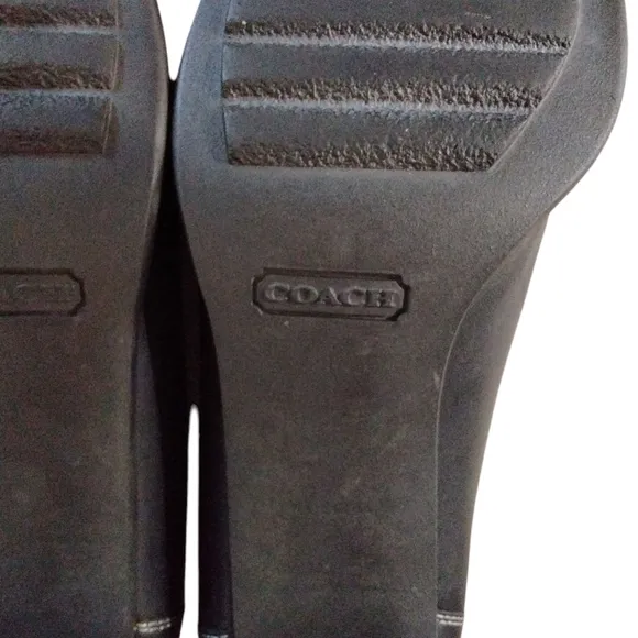 Coach Kassidy Black Heeled Loafers Womens Black Leather Heels Sz 10