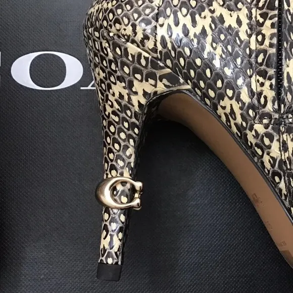 COACH Remi Snake Ankle Bootie, Heels