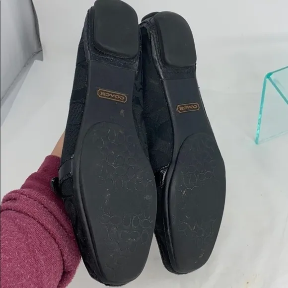 Coach Sz 7.5 Stacie Monogram Logo Flat Loafers