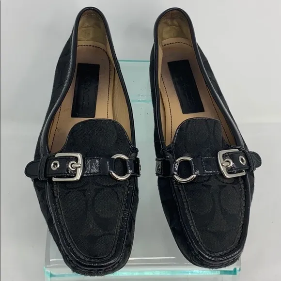 Coach Sz 7.5 Stacie Monogram Logo Flat Loafers