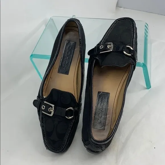 Coach Sz 7.5 Stacie Monogram Logo Flat Loafers