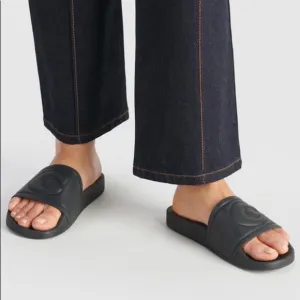COACH ULLA SLIDES rubber new in box Size 8 unisex black
