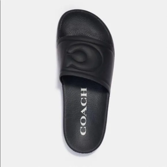 COACH ULLA SLIDES rubber new in box Size 8 unisex black