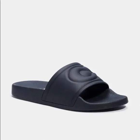 COACH ULLA SLIDES rubber new in box Size 8 unisex black