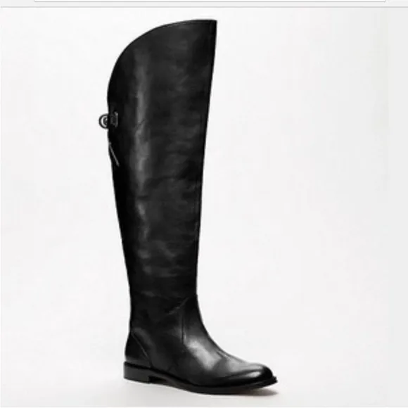 Coach Womens Cheyenne Leather Boots Sz 7 Black Riding Equestrian Over The Knee