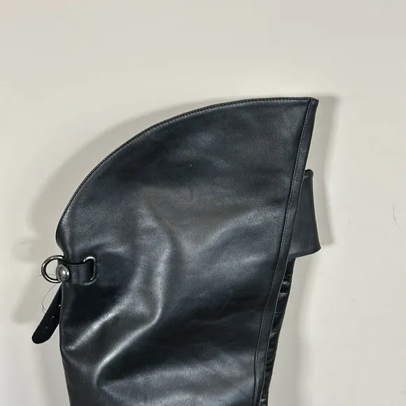 Coach Womens Cheyenne Leather Boots Sz 7 Black Riding Equestrian Over The Knee