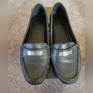 Coach Women's Frederica Pebble Black Leather Loafers