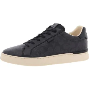 Coach Womens Lowline Black Logo Faux Leather Casual And Fashion Sneakers New