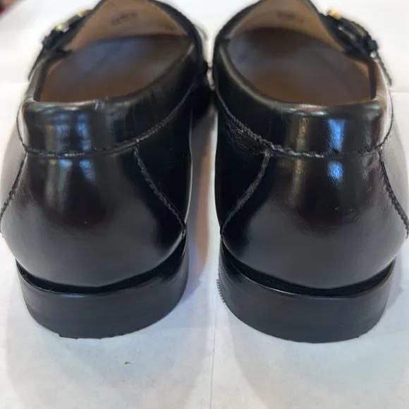 COLE HAAN Black Buckle Kiltie Slip on Loafers Gold Buckle 8 DMemory Flex Comfort