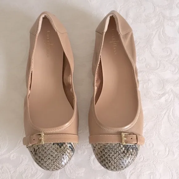 Cole Haan cap toe buckle ballet flats