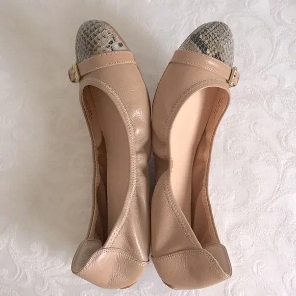 Cole Haan cap toe buckle ballet flats