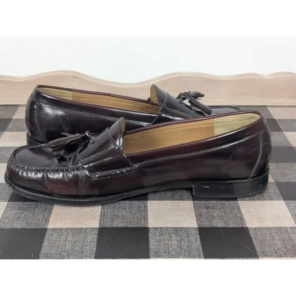 Cole Haan Cordovan Pinch Tassel Loafers Burgundy Men's Size 10 1/2 D