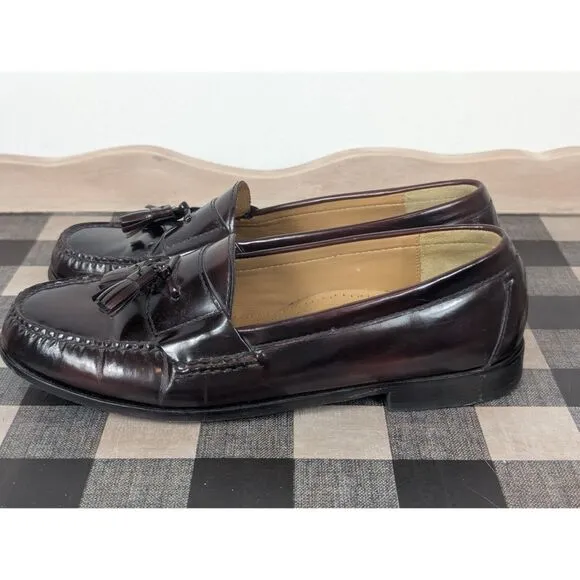 Cole Haan Cordovan Pinch Tassel Loafers Burgundy Men's Size 10 1/2 D