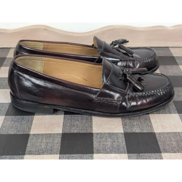 Cole Haan Cordovan Pinch Tassel Loafers Burgundy Men's Size 10 1/2 D