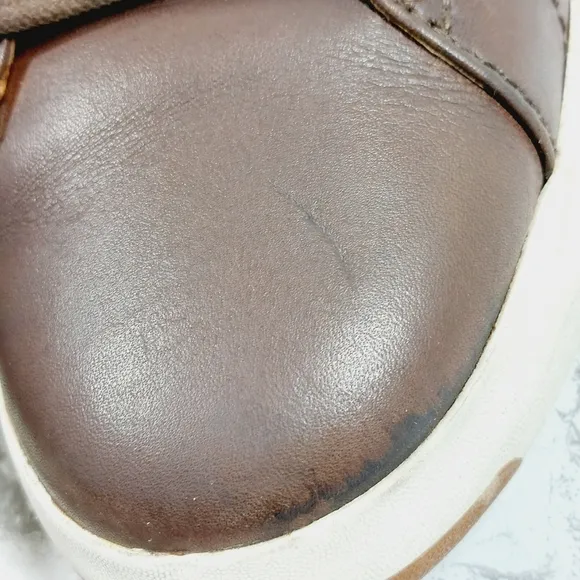Cole Haan Grandpro Tennis Brown Leather Lace Up Low Top Fashion Sneakers M382