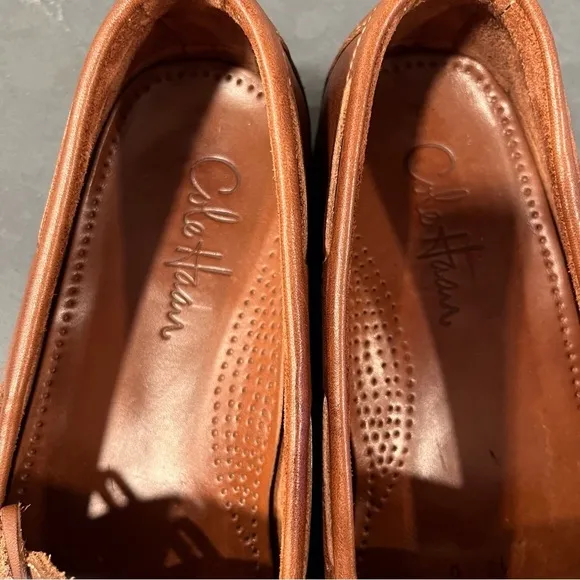 Cole Haan men’s 10 brown leather tassel loafers