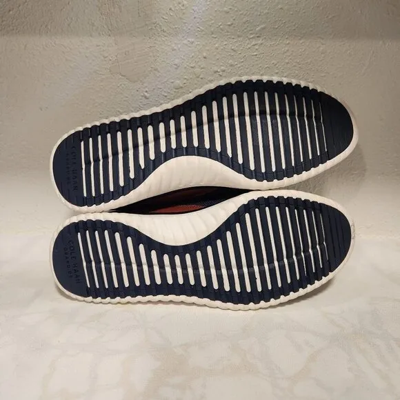 Cole Haan Mens Size 12M GrandMotion Navy Blue/Brown Knit Stretch Fashion Sneaker