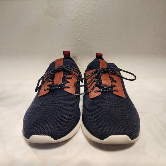 Cole Haan Mens Size 12M GrandMotion Navy Blue/Brown Knit Stretch Fashion Sneaker