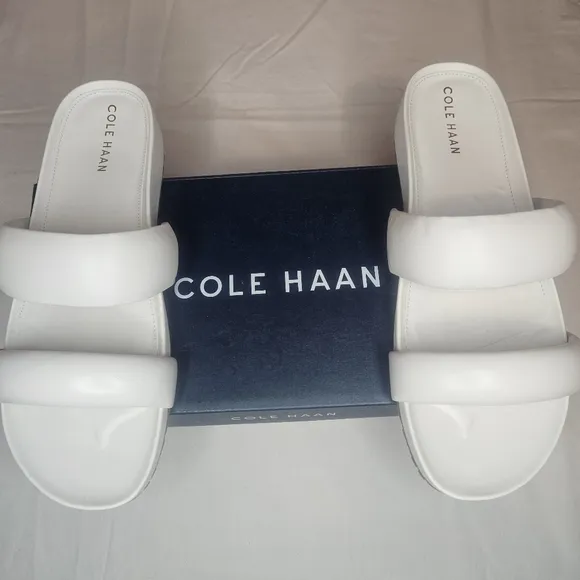 Cole Haan Mojave Double Band Slide Ivory 9 NWT
