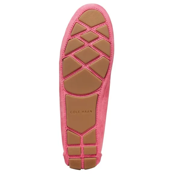 Cole Haan Women’s 8 Pink Suede Evelyn Chain Slip-On Driver Loafers