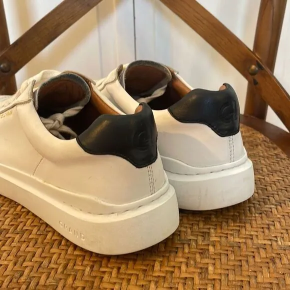 Cole Haan Grandpro white leather leopard calf hair sneaker 7.5