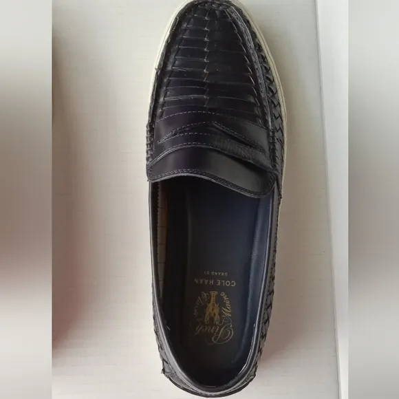 🎁🩷💚⚜️Cole Haan⚜️🩷💚Mens Pinch Weave Loafer Blue Braided Weekend Shoe Sz 10.5