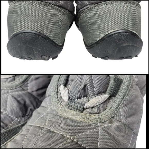 Columbia Boots Womens 8.5 Gray Waterproof Mid Calf Quilted Lace Up Sherpa