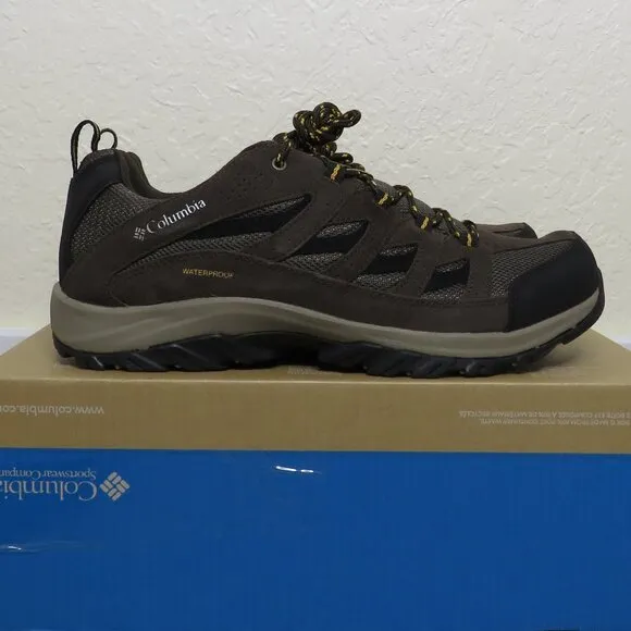 Columbia* Men's Crestwood Waterproof Brown/Suede Accents Hiking Sneakers~Size 12