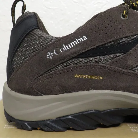Columbia* Men's Crestwood Waterproof Brown/Suede Accents Hiking Sneakers~Size 12