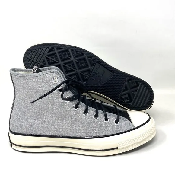 Converse Chuck 70 Sneakers High Top Silver Black Casual Skate Women Size 572038C