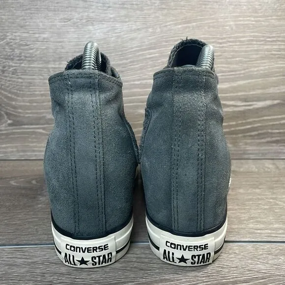 Converse CT All-Star Lux Gray Blue Leather Women’s Sz 8 Hidden Wedge Sneakers