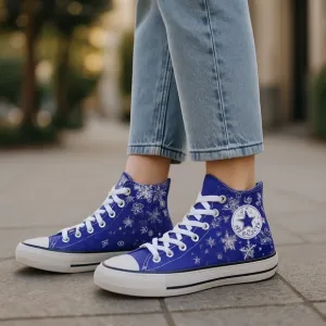 Converse Sneakers Unisex W6 M4 Night Indigo A12904F Fair Isle Snowflake Sweater