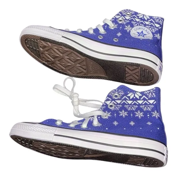 Converse Sneakers Unisex W6 M4 Night Indigo A12904F Fair Isle Snowflake Sweater