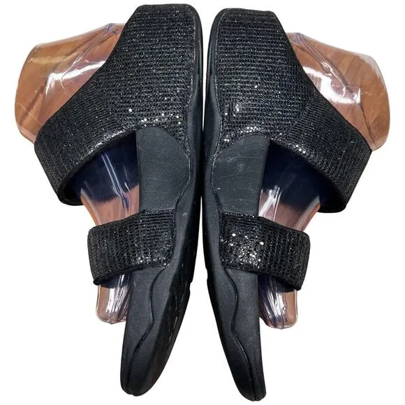 Copied - FITFLOP Women's Size 8 Lulu Superglitz Slide Sandal Shimmer Black