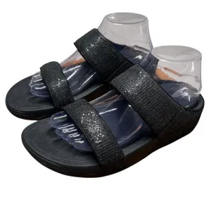 Copied - FITFLOP Women's Size 8 Lulu Superglitz Slide Sandal Shimmer Black