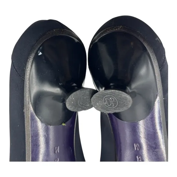 Couture Donald J. Pliner Women's Mena Black kitten heel pointed loafers Size 8