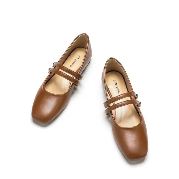 C.Paravano Mary Jane Flats for Women Ballet Flats Mary Jane Shoes EU 39 US 8.5