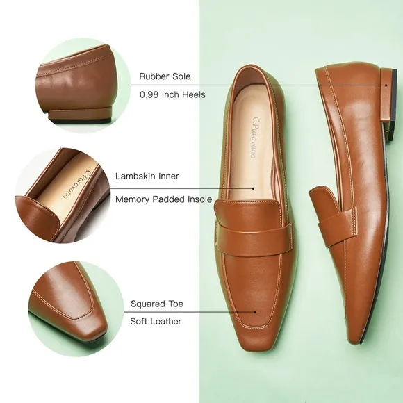 C.Paravano Tan Penny Loafers. Size 8.5. NWOT