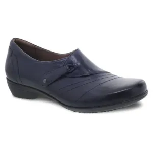 Dansko Franny Loafers Navy Burnished Calf Leather Comfort, Sz 38
