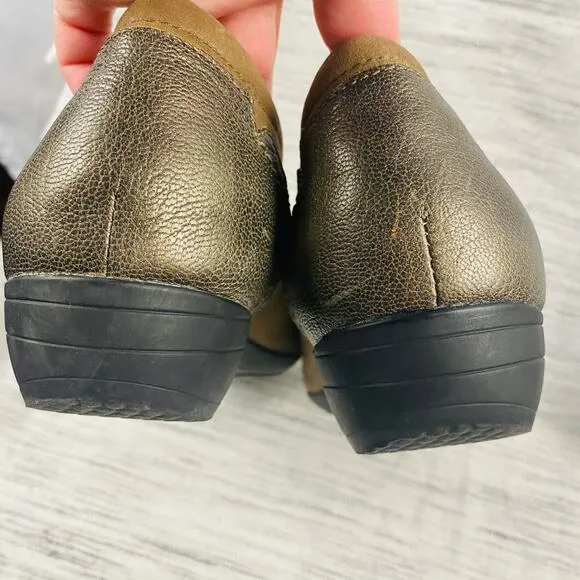 Dansko Franny Tan Brown Burnished Leather Slip On Loafer Flats Size 40 / 9.5