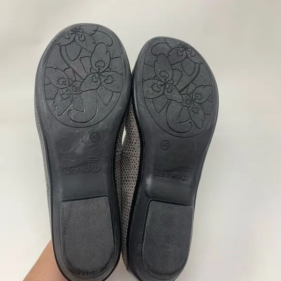 Dansko Loafers Women's Gray Snakeskin Leather Flat Comfort Shoes Size 9
