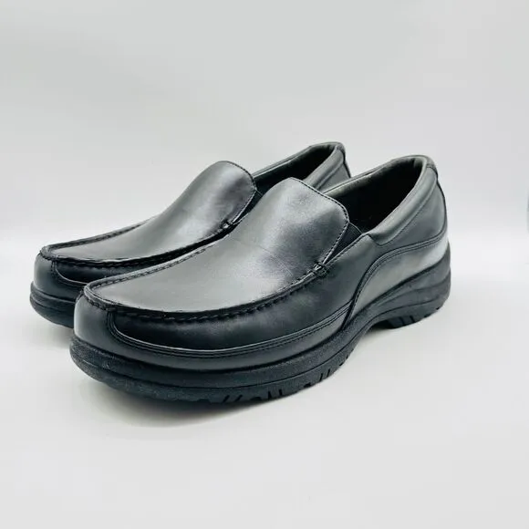 Dansko Shoes Mens EU 48 US 14.5 Black Leather Loafers Comfort Slip On Moc NEW