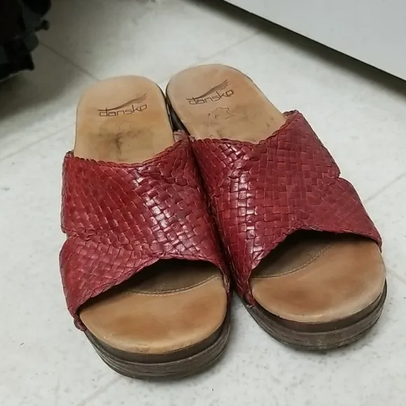 DANSKO woven leather slides slip on sandals