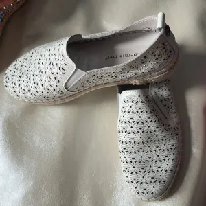 Denim&amp;Co Cream Espadrilles Casual Slip-On