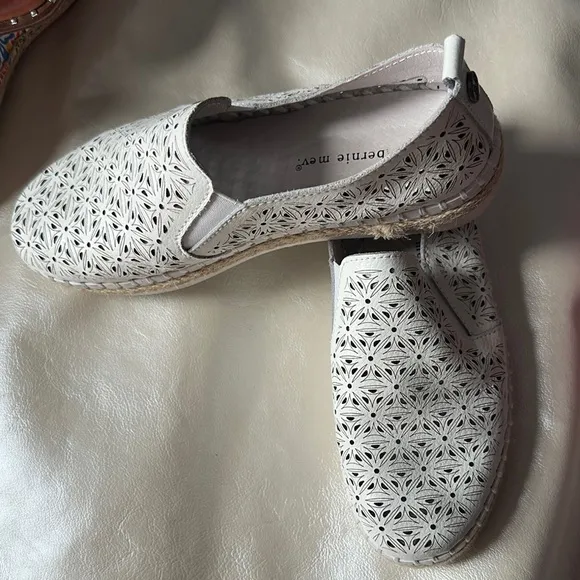 Denim&amp;Co Cream Espadrilles Casual Slip-On